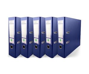 Netuno 5x raccoglitore ad anelli a4 blu scuro registratore a leva con anelli raccoglitore grande 2 anelli registratore carte archivio dorso 8 cm faldone ufficio classificatore documenti rigido