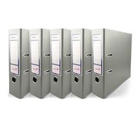 Netuno 5x raccoglitore anelli a4 grigio registratore rigido con anelli dorso 8 cm raccoglitore carte registratore archivio faldone ufficio raccoglitore cartone documenti faldone portadocumenti