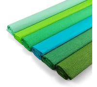 Netuno 6 rotoli di carta crespa verde tropicale 200 x 50 cm carta crespa colorata alta qualità per lavoretti creativi fai da te regali compleanno matrimonio Natale Pasqua Carnevale decorazioni