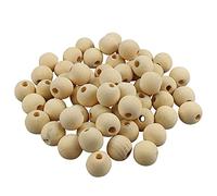 Netuno 60 Perline Rotonde 18 mm in Legno Con Foro - Sfere Naturali per Fai Da Te, Creazione Gioielli, Bracciali, Macramè, Giochi, Decorazioni Casa