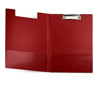 Netuno Raccoglitore Portablocco A4 Con Clip, Rosso Scuro, Coperchio, Morsetto in Metallo, Piastra Rigida, in Plastica, per Scrivere