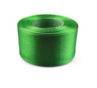 Netuno Rotolo Nastro Raso Verde Scuro 50 mm x 32 m - Largo Satin Decorativo per Pacchi Regalo, Matrimonio, Natale, Pasqua - Ribbon Green