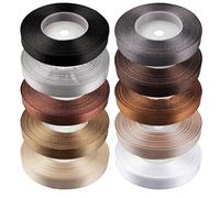 Netuno Set di 10 nastri di raso di colore marrone, 12 mm x 32 m, nastro decorativo per matrimonio, nastro in tessuto colorato per imballaggio, decorazione, regali, nastro elegante e colorato