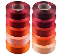 Netuno Set di 10 nastri di raso tonalità rosse 25 mm x 32 m nastro per regali matrimonio decorazione nastro in tessuto fiocchi colorati per confezionamento decorazione regali nastro per fiocchi
