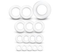 Netuno Set di 15 anelli in polistirolo, 4 x 10 cm, 3 x 13 cm, 2 x 15 cm, 1 x 20 cm, 5 x 7 cm, per fai da te e decorazioni natalizie, in polistirolo, per il fai da te