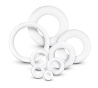 Netuno Set di 8 anelli in polistirolo, 10 cm, 13 cm, 15 cm, 20 cm, 30 cm, 7 cm, anello piatto 30 cm, 25 cm, per fai da te e decorazioni natalizie, ghirlanda di polistirolo, corona dell'avvento