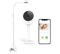 NETVUE Baby Monitor Video e Audio con Supporto 4-in-1 Universale, Telecamera per Bambini con Audio Bidirezionale, Visione Notturna, Analisi del sonno, Ninna nanna, App Controllo