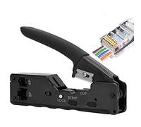 Network Cable Crimper Tool | 8P8C 6P6C RJ45 Crimping Pliers | Ergonomic Crimper for Ethernet Cables/Internet Wiring | High Hardness Tool Steel, 5.3 Inch
