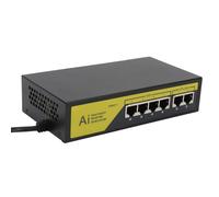 Network Ethernet Switch Hub, 6 Porte di Switch Poe Bajo Heat 2 10/100 Mbps Porte di Collegamento Verso l'Alto per Telecamere IP WLAN Access Points IP Telephones (Spina Europea)