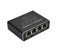 Network Splitter, Ethernet Cable, 1 to 4 Adapter Hub, Rj45 Connector Port, High-Speed 1000mbps Transmission, Compact Lan Extender for Office Router Modem Desktop Laptop, Black
