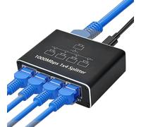 Network Splitter-RJ45 Distributore di cavi, 1000 Mbit/S | Adattatore Ethernet da 1 a 4 per router, computer e smart TV | Scalatori per cavi di rete gigabit per trasmissione di dati affidabile e senza
