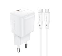 Netzteil Acefast A77 Mini PD 30W GaN + USB-C-Kabel, weiß