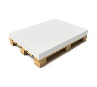 [neu.haus] Cuscino da Seduta per Divano Pallet Cuscino in Gommapiuma per Bancale EPAL 120x80 cm Spessore 10 cm - Bianco