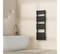 [neu.haus] Scalda Asciugamani da Parete Radiatore Scaldasalviette per Bagno Termoarredo ad Acqua Calda 120 x 40 cm Attacco Basso Centrale - Nero