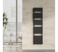 [neu.haus] Scalda Asciugamani da Parete Radiatore Scaldasalviette per Bagno Termoarredo ad Acqua Calda 160 x 40 cm Attacco Basso Centrale - Nero