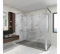 [neu.haus] Set di 16 Pannelli Decorativi in PVC per Parete Rivestimento Murale per Interni Bagno Cucina Soggiorno Pannelli 60x120 cm Resistenti all'Umidità e Raggi UV Effetto Marmo - White Marble