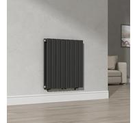 [neu.haus] Termosifone da Parete Radiatore Design Riscaldamento ad Acqua Calda Termoarredo a Pannello Doppio con Elementi Piatti 60 x 60 cm - Nero