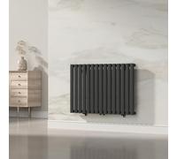 [neu.haus] Termosifone da Parete Radiatore Design Riscaldamento ad Acqua Calda Termoarredo a Pannello Singolo con Elementi Tubolari 60 x 90 cm - Nero