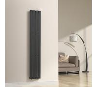 [neu.haus] Termosifone da Parete Radiatore Design Riscaldamento ad Acqua Calda Termoarredo a Pannello Singolo con Elementi Piatti 180 x 30 cm - Nero