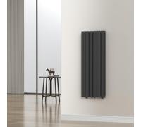 [neu.haus] Termosifone da Parete Radiatore Design Riscaldamento ad Acqua Calda Termoarredo a Pannello Doppio con Elementi Piatti 120 x 45 cm - Nero