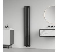 [neu.haus] Termosifone da Parete Radiatore Design Riscaldamento ad Acqua Calda Termoarredo a Pannello Singolo con Elementi Tubolari 160 x 24 cm - Nero