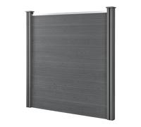 NEU.HOLZ Recinzione in WPC per Giardino Steccato Frangivista Elegante Resistente Staccionata Modulare Espandibile Alta 183 cm Lunghezza 187 cm Grigio