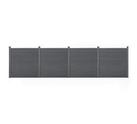 NEU.HOLZ Recinzione in WPC per Giardino Steccato Frangivista Elegante Resistente Staccionata Modulare Espandibile Alta 183 cm Lunghezza 705 cm Grigio