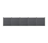 NEU.HOLZ Recinzione in WPC per Giardino Steccato Frangivista Elegante Resistente Staccionata Modulare Espandibile Alta 183 cm Lunghezza 879 cm Grigio