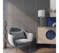 NEU.HOLZ Set di 12 Pannelli Fonoassorbenti Decorativi Isolamento Acustico per Parete e Soffitto Pannelli in Feltro Acustico PET con Listelli in MDF - Rovere Grigio