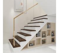NEU.HOLZ Set di 2 Profili Coprigradini Arrotondati in PVC Copertura Gradini per Rivestimento Scale Interne 120 x 32 x 4,6 cm Effetto Legno Scuro