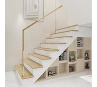 NEU.HOLZ Set di 2 Profili Coprigradini Arrotondati in PVC Copertura Gradini per Rivestimento Scale Interne 120 x 32 x 4,6 cm Effetto Rovere