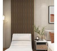 NEU.HOLZ Set di 8 Pannelli Murali 3D Decorativi per Parete e Soffitto Rivestimento Murale con Doghe in Polistirolo - Effetto Rovere