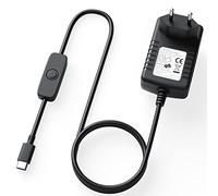 NEUE DAWN Alimentatore USB C 5.1V 3A con interrupteur on off Alimentatore per Raspberry Pi 4 Modello B Adattatore Type C con Interruttore On off 5V 3A Caricabatterie per Raspberry Pi 4B usb c charger