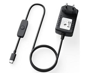 NEUE DAWN Alimentatore USB C 5.1V 3A con interrupteur on off Alimentatore per Raspberry Pi 4 Modello B Adattatore Type C con Interruttore On off 5V 3A Caricabatterie per Raspberry Pi 4B usb c charger