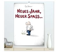NEUES JAHR, NEUER SPASS... (hochwertiger Premium Wandkalender 2026 DIN A2 hoch), Kunstdruck in Hochglanz: Cartoon-Kalender