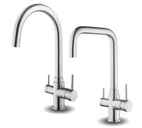 Neues Wasser Group Rubinetto per Lavello da Cucina con Bocca a C Girevole a 360°, Rubinetto in Acciaio Inossidabile 304, Sistema di Filtraggio Dell'acqua ad Osmosi Inversa Spazzolato a 4 Vie