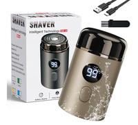 Neuester Tragbarer Elektrischer Mini-Rasierer, Mini Portable Electric Shaver, Travel Razor, Smooth Shave, Ipx7 Waterproof, Type-C Charging, Strong Power, TravelAccompanying (Champagne Gold)
