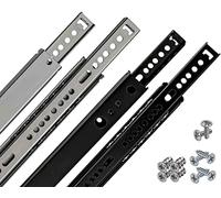 Neuhall - 1 paio di binari per cassetti, 27 mm (2 pezzi), lunghezza: 310 mm, in acciaio per cassetti, estraibili a sfera per cassetti, con set di viti