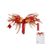 Neujahrs-Türschild - Dekoration zum chinesischen Neujahr mit Fisch und roten Beeren | Frühlingsfest-Anhänger für Wand, Tür und