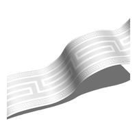 neukids 4 rotoli di carta da parati autoadesivi, bordo grigio chiaro con anagramma greco, bordi da parete, soggiorno, camera da letto, bagno, cucina, decorazione per soffitto