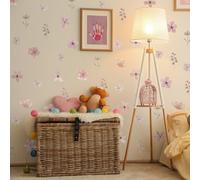 Neukids 52 adesivi da parete per bambini, stile bohémien, con margherite rosa, per cameretta dei bambini, soggiorno, asilo, finestra, decorazione da parete