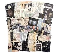 NEULEBEN 200 pezzi di carta vintage per scrapbooking, vintage, adesivi quadrati per arte journaling bullet vecchi tempi, lettere fai da te, set fai da te, quaderno, collage, album, cornici estetiche