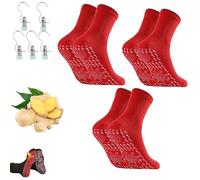 Neuro - Calzini a compressione per bussola vitale, traspiranti ed ergonomici per lavoro quotidiano e lunghe passeggiate (3 paia di rossi, 38-44)