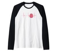 Neuro Nurse Brain Heartbeat ECG Pulse Neuroscience Nursing Maglia con Maniche Raglan