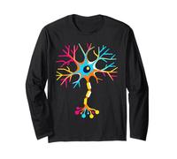 Neurobiologia Neurone Cellula Cervello Scienza Colorato Minimale Maglia a Manica