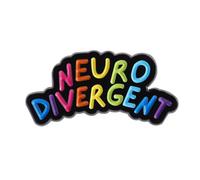 Neurodivergent - Spilla smaltata da bavero, 3,5 x 1,8 cm, con scritta arcobaleno colorata, per sensibilizzazione, salute mentale, neurodiversità, per giacche, zaini, cappelli, con chiusura sicura