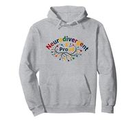 Neurodivergente e Orgogliosa: Celebrazione del Cervello colorato Felpa con Cappuccio, Unisex per Adulti, Grigio Melange, L