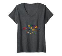 Neurodivergente e Orgogliosa: Celebrazione del Cervello colorato Maglietta con Collo a V, Donna, Grigio Scuro, M