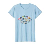 Neurodivergente e Orgogliosa: Celebrazione del Cervello colorato Maglietta, Donna, Celeste, XXL