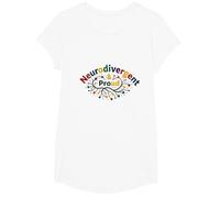 Neurodivergente e Orgogliosa: Celebrazione del Cervello colorato Maglietta, Ragazze, Bianco, L